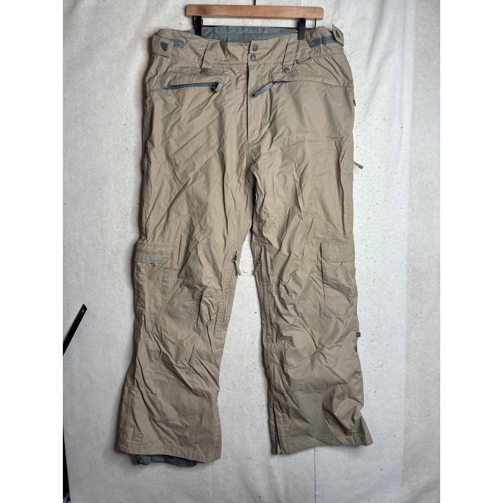 Ride Snowboards RideDry Series Tan Cargo Snow Pants Mens XL Waterproof 10K